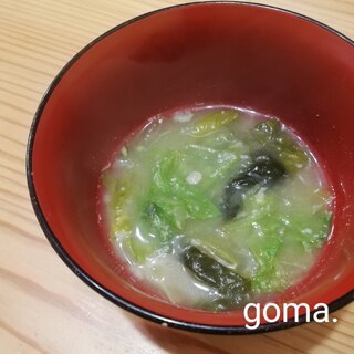 レタス小松菜汁